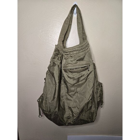 Osklen Large Nylon Gray Hobo Bag Adjustable Pockets Carry-All Packable Brazilian - Picture 1 of 5
